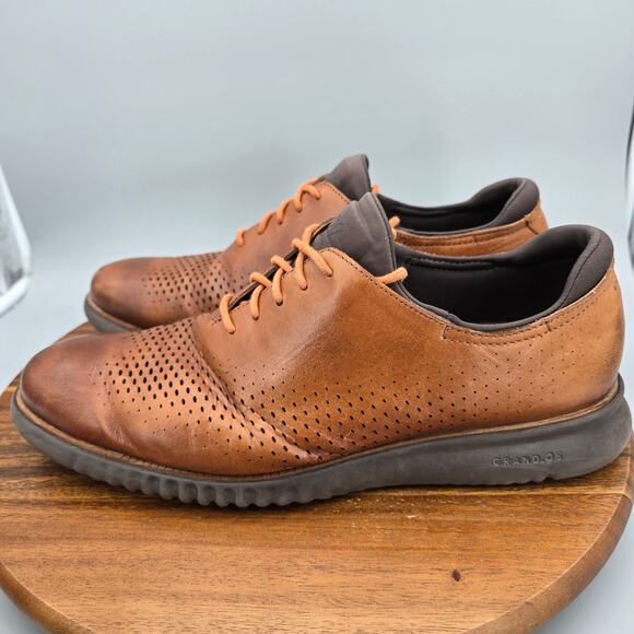 Cole Haan Oxfords Mens 13 M Brown Leather 2.Zerogrand Laser Wingtip Dress Shoes main image 7